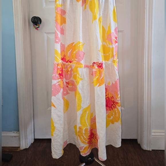 Free People Moonshine Floral XS Distressed Linen Dress - Picture 6 of 11